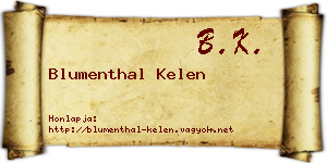 Blumenthal Kelen névjegykártya